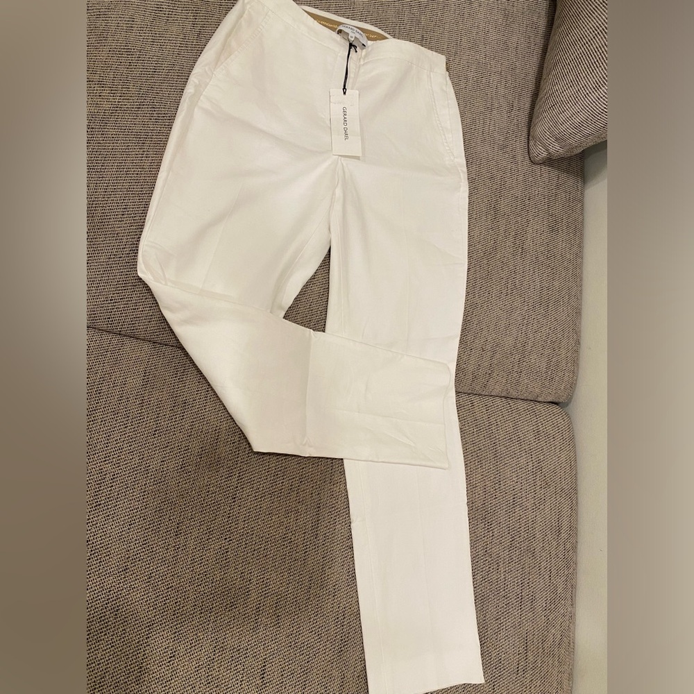 Gerard Darel Womens Zipper Fly Mid Rise Slim Cut Trouser Pants White Size FR 36